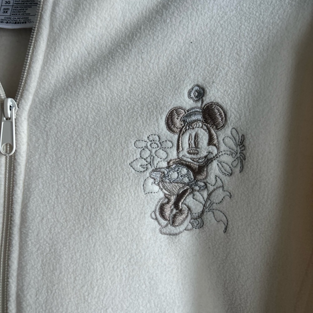 Disney Parks Cream Minnie Mouse Zip-Up Jacket - Picture 2 of 5